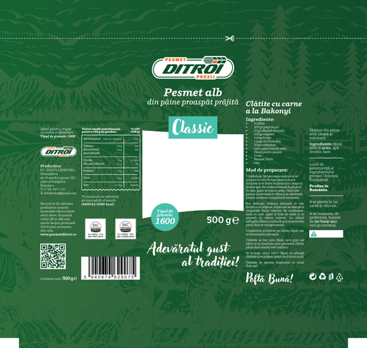 Pesmet Clasic 500 g granlație 1600 microni