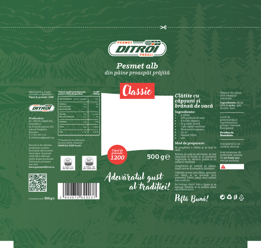 Pesmet Clasic 500 g granlație 1200 microni